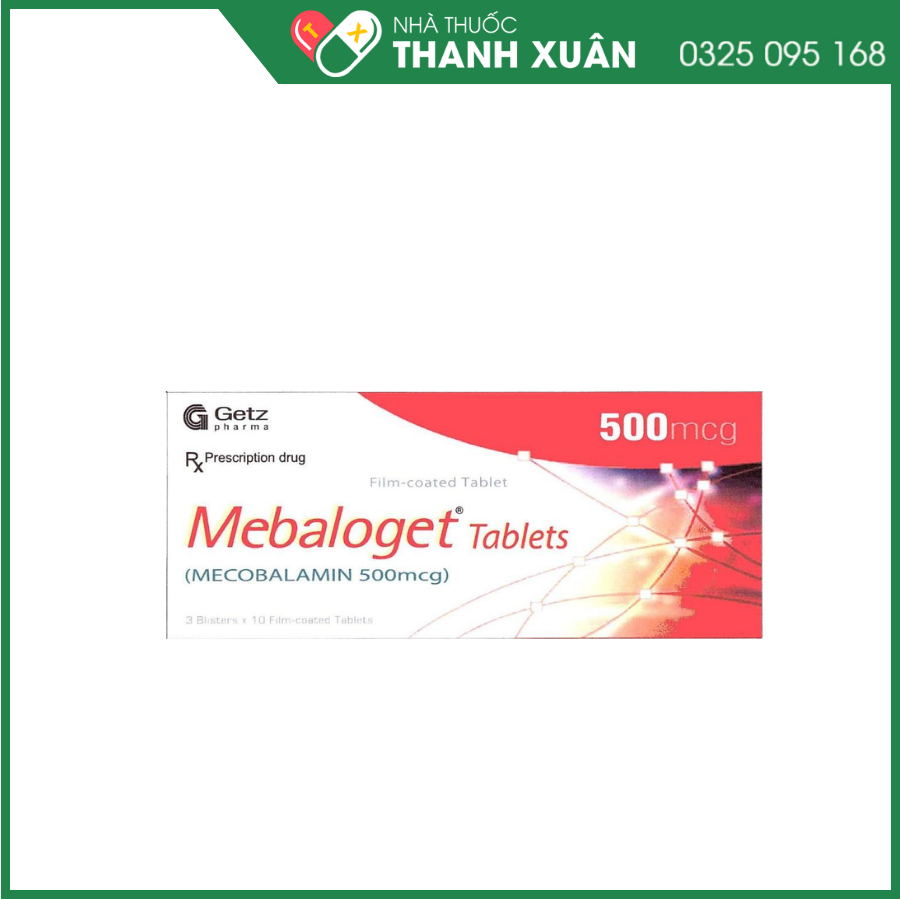 Mebaloget Tablets 500mcg điều trị bệnh lý thần kinh ngoại biên